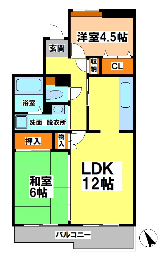 小金井市梶野町３丁目の賃貸マンションの間取り