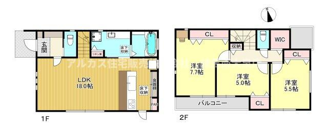 新座市野火止5丁目　新築一戸建　武蔵野線　新座の間取り