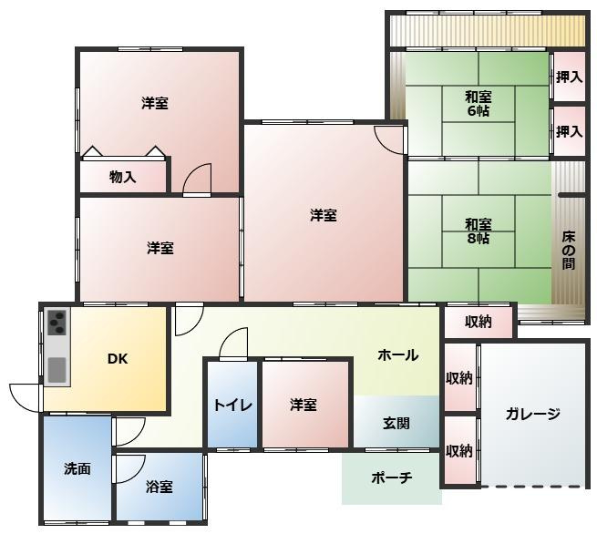 都城市若葉町の中古一戸建の間取り