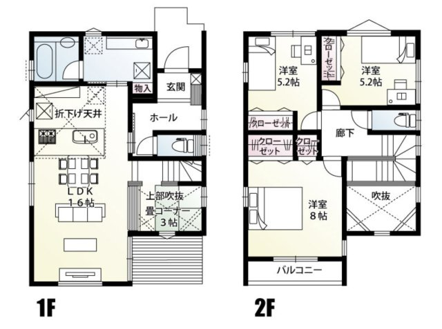 【間取り】 | 川越市霞ケ関北3丁目　新築戸建　全1棟　1号棟