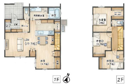 糸島市板持１丁目の新築一戸建の間取り