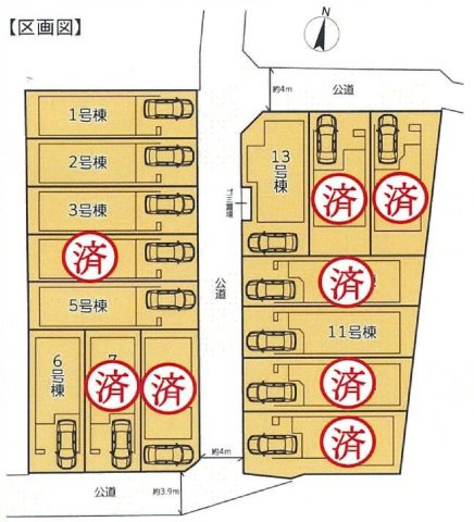 【横浜市神奈川区白幡南町22-8全15棟新築戸建て】★仲介手数料無料★（浦島小学校・浦島丘中学校）の区画図