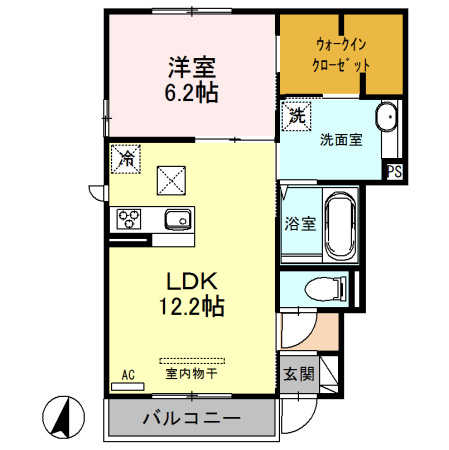 プリムヴェール 弐十参番館の間取り