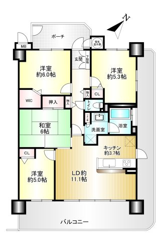 高田市駅前アーバンコンフォートの間取り|4LDK　専有面積:80㎡