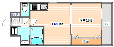 レジデンシャルヒルズ博多サウスの間取り|使いやすい間取りです。