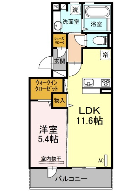カレント2の間取り|使いやすい間取りです。