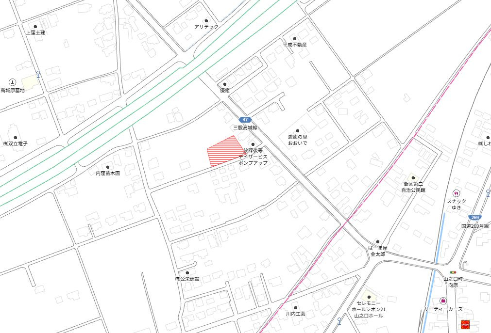 都城市高城町大井手の売地の土地図