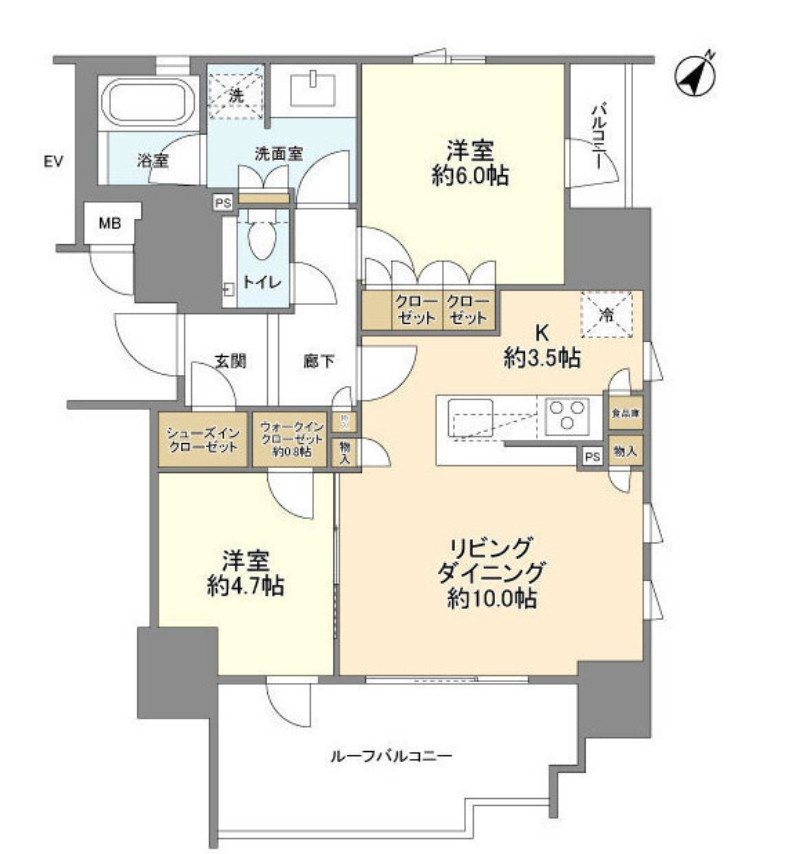 千代田区神田猿楽町１丁目の賃貸マンションの間取り