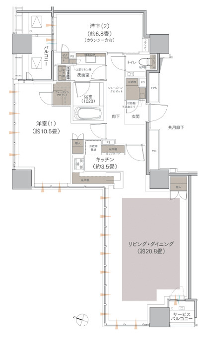 Brillia二番町の間取り|【間取り】