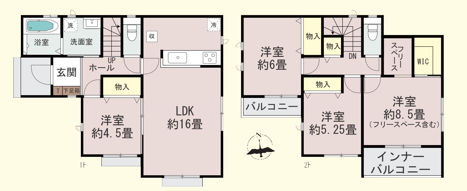 【新築戸建】高崎市中豊岡町63番の間取り|■間取り図｜敷地面積：167.86（約50.77坪）　建物面積：102.68（約31.06坪）