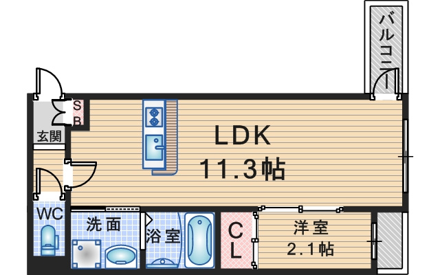 Louis Apartment豊中蛍池イーストの間取り