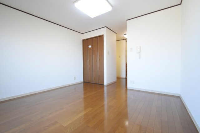 CASA　UEDAの居間・リビング|落ち着いた内装。衣類をすっきり収めるクロゼットを配置