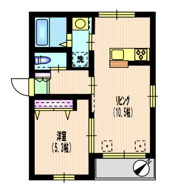 Ｌａ Ｆｌｏｒａｉｓｏｎ Ｆｕｋａｓａｗａの間取り|南東向き　角部屋2面採光　