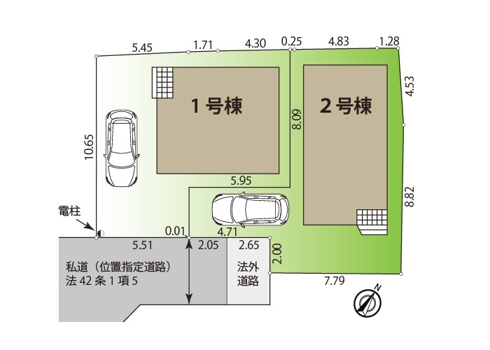 新築｜新座市野寺3丁目｜全2棟の区画図|区画図