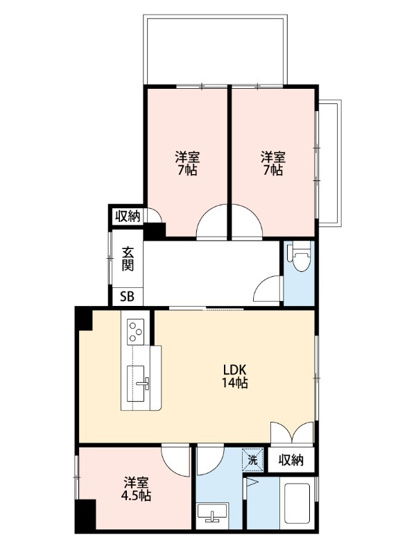 【間取り】 | ラ・フォンテ都町