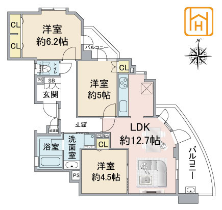 クレアシティ鶴見花博通りの間取り|※現況と図面が異なる場合現況を優先いたします。