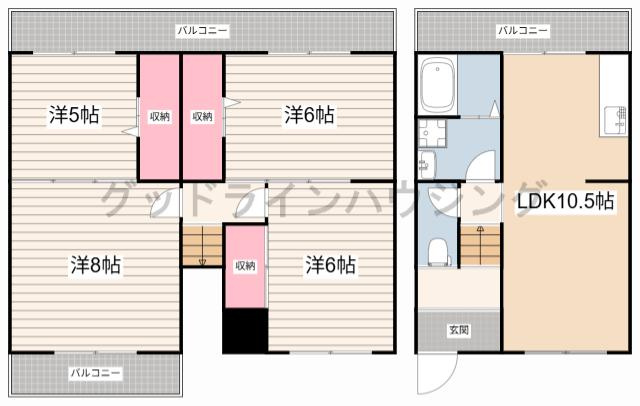 神戸西壱番館ハウスE棟の間取り
