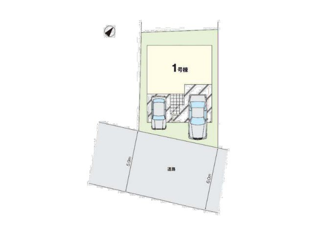 福岡市南区平和2丁目第1-1棟（1号棟）の区画図|配置図（1号棟）