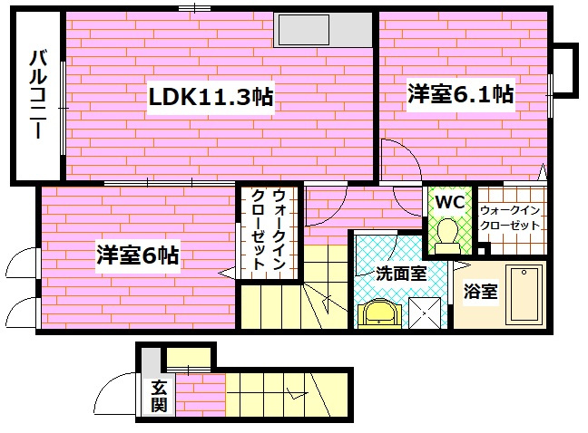 若葉Bの間取り