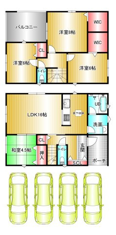 クレイドルガーデン和歌山市紀三井寺第７　新築一戸建ての間取り
