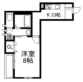 DUCATI要町の間取り|★ゆったり８帖角部屋です★