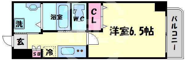 カサベージュ天神橋の間取り|カサベージュ天神橋　開放感のある間取り