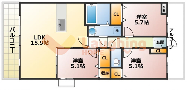 東合川ヒルズの間取り
