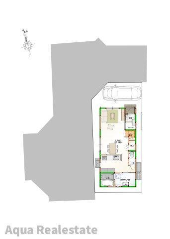 オール電化デザイナーズハウス高松市木太町建売㉜の区画図