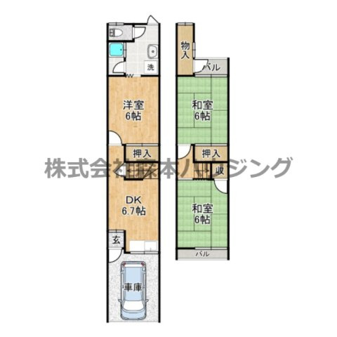 【間取り】 | 　寝屋川市黒原橘町24テラスハウス