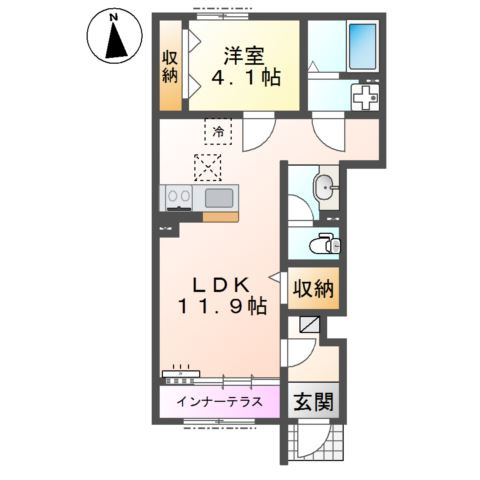 東松山市和泉町　アパート新築工事の間取り