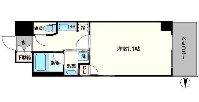 モンテノーム南堀江の間取り|モンテノーム南堀江　開放的な間取
