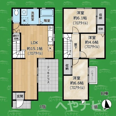 【間取り】 | la・casa堀之内 B棟