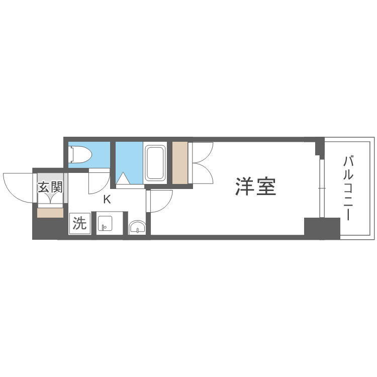 大阪市北区天満橋１丁目の賃貸マンションの間取り