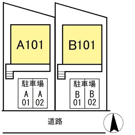 根木内戸建賃貸　Bの区画図