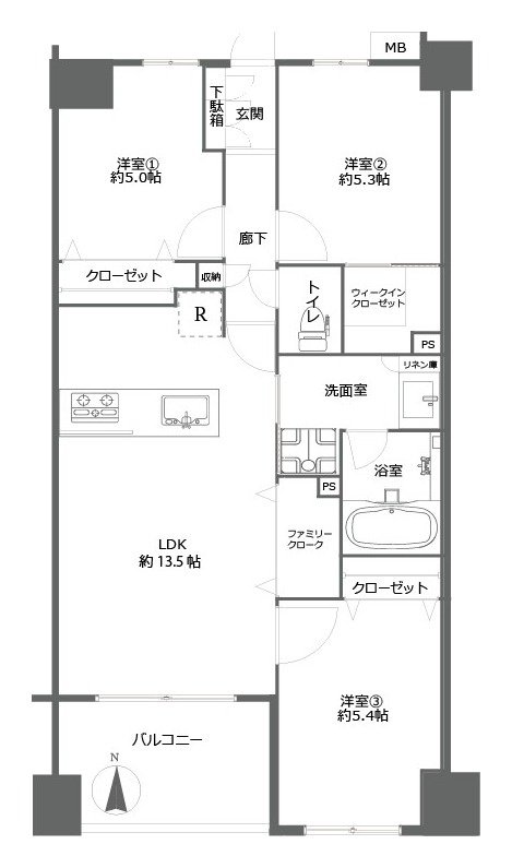 オープンレジデンシア桜並木ステーションフロントの間取り|間取り