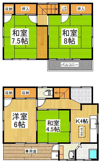 恩多町貸家の間取り