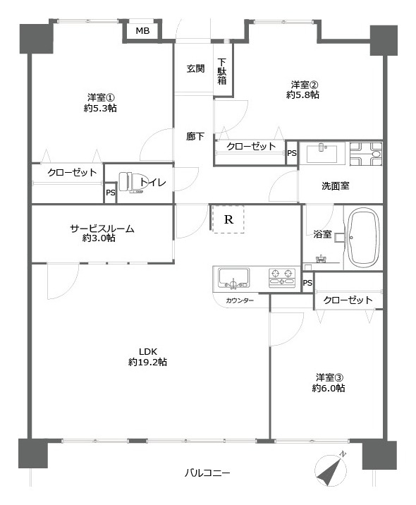 アンピール東公園IIの間取り|間取り