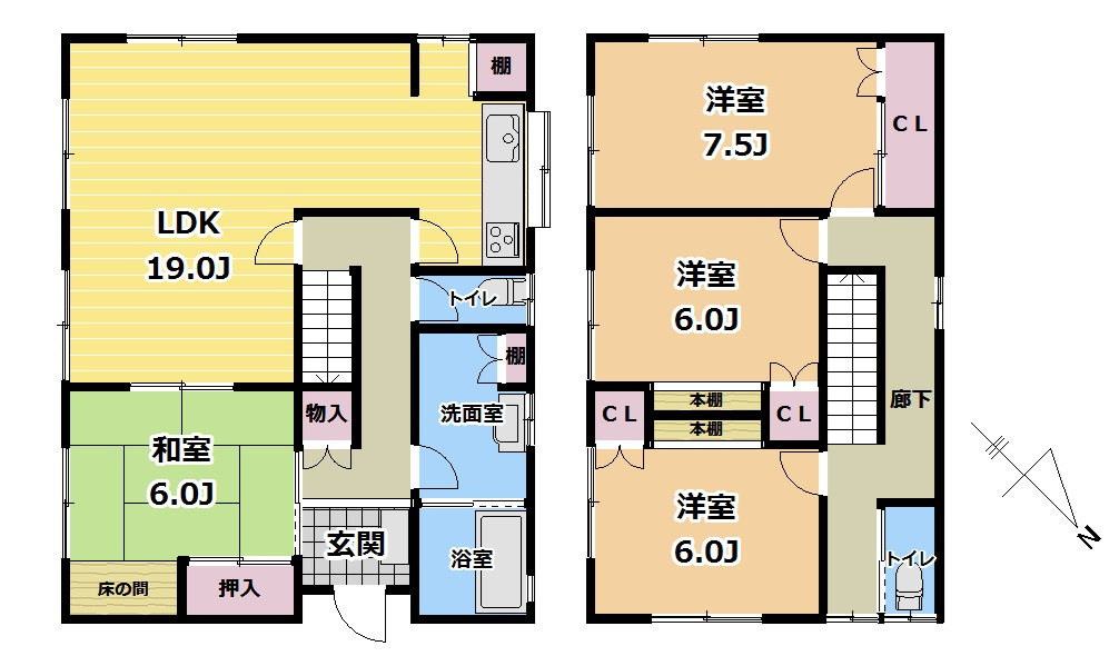 中古戸建　野田市中根12-27の間取り
