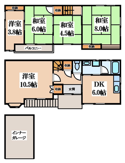 【間取り】 | 南野２丁目貸家