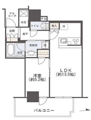 大阪市西区南堀江３丁目の賃貸マンションの間取り