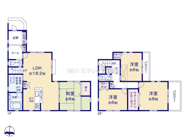 『八王子市中古戸建て』八王子市鑓水2-85-95【仲介手数料無料】　八王子市鑓水の間取り|～仲介手数料無料☆八王子ひなた不動産～八王子市鑓水　中古戸建