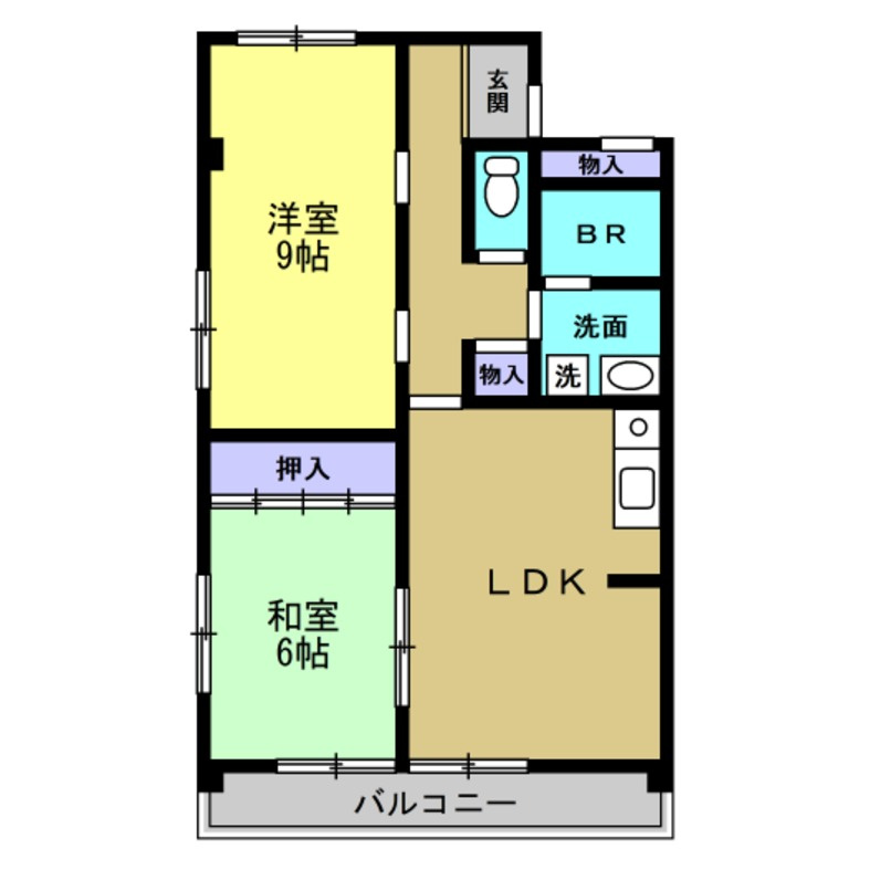 暁タウン東棟の間取り