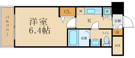 ジュネーゼグラン南堀江の間取り|ジュネーゼグラン南堀江　開放感ある間取り