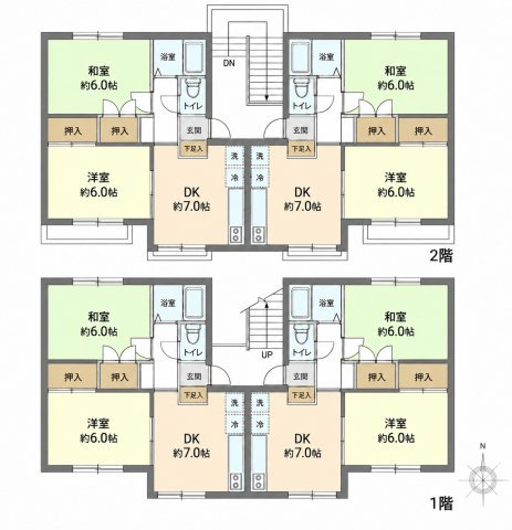 稲沢市下津新町一棟売アパートの間取り|間取図