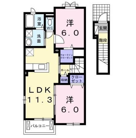 オアシス１１　Ｂの間取り