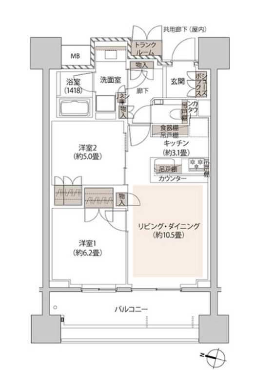 文京区本郷１丁目の賃貸マンションの間取り