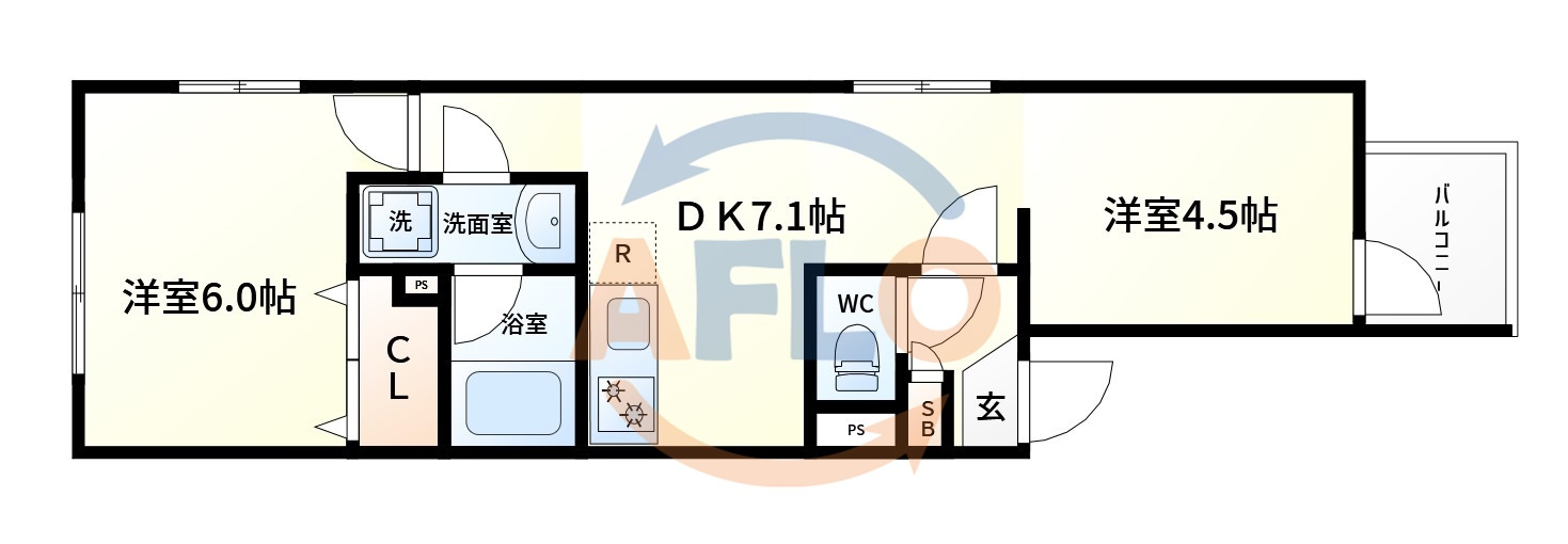 パークサイド鷺洲の間取り|パークサイド鷺洲　間取り