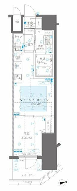 新品家具付きマンション新宿１１（ＫａＧｏｏｄ東京）の間取り