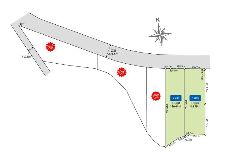 小田原市矢作売地　5号地の土地図