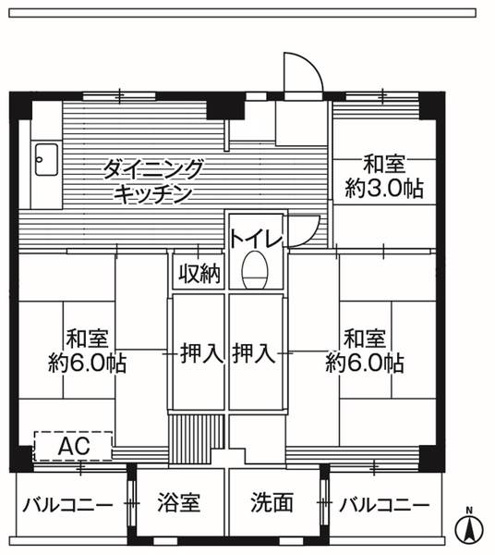 【間取り】 | ビレッジハウス向ヶ丘5号棟